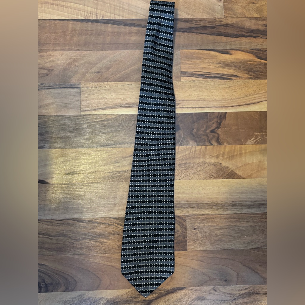 Chaps Black And Gray Patterned Men's Tie